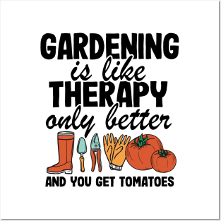 Gardening Is Like Therapy Only Better Funny Gardener Gift Plants Lover Posters and Art